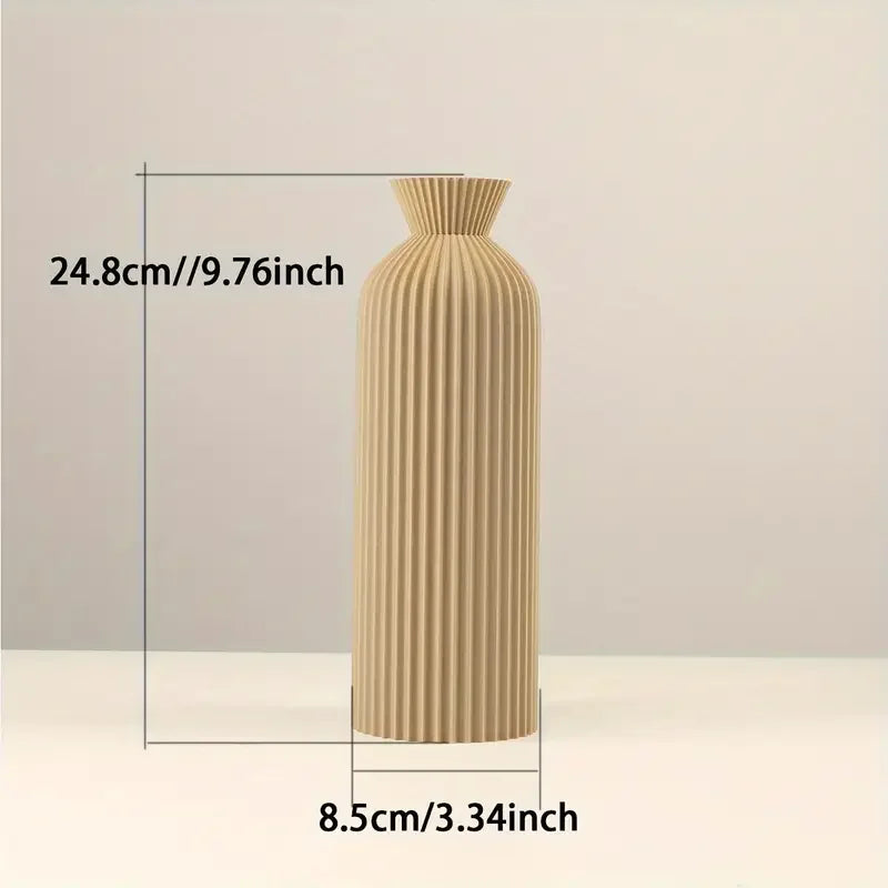 Modern Pleated Ceramic Vase - Nordic Minimalist Flower Pot