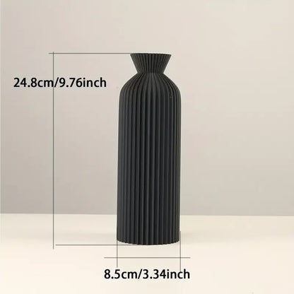 Modern Pleated Ceramic Vase - Nordic Minimalist Flower Pot